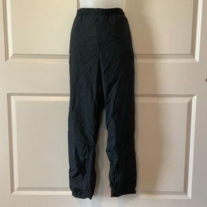 Vintage 80's Casual Club Women's Size Small Nylon Track Pants Black Zipper Ankle